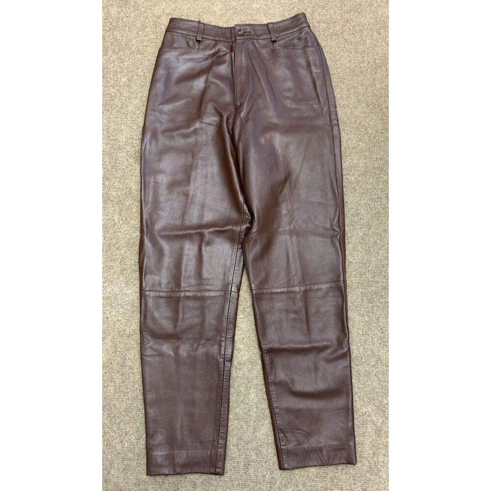 Vintage Liz Claiborne Pants Womens 8 Barrel 100% Leather Curvy Lined Soft 90s